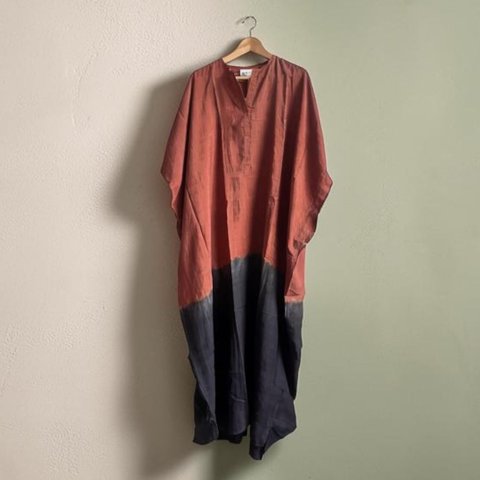 Thumbnail: The Silk Dip Dye Kaftan • Handcrafted Gradient Silk Dress