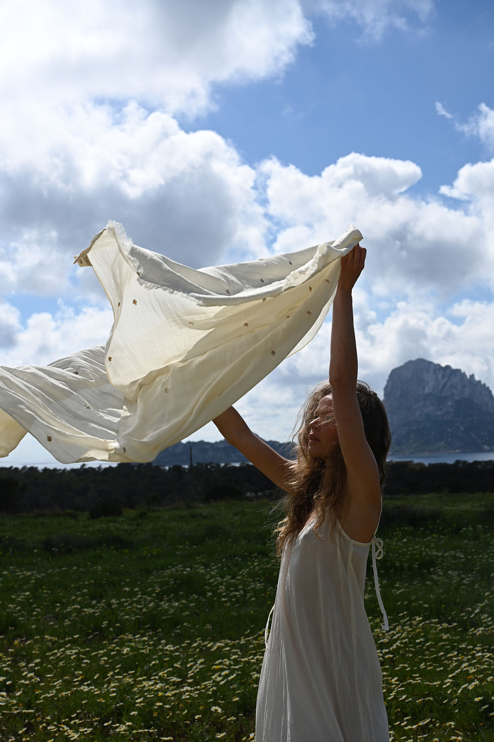 Thumbnail: Silk Cotton Wrap, Summer Shawl, Sarong