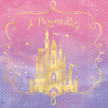 DISNEY PRINCESS HOT STAMPED LUNCH NAPKIN 16pcs