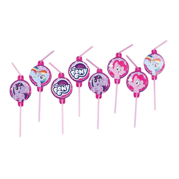 MY LITTLE PONY MULTI COLORED DRINKING STRAWS 8PCS