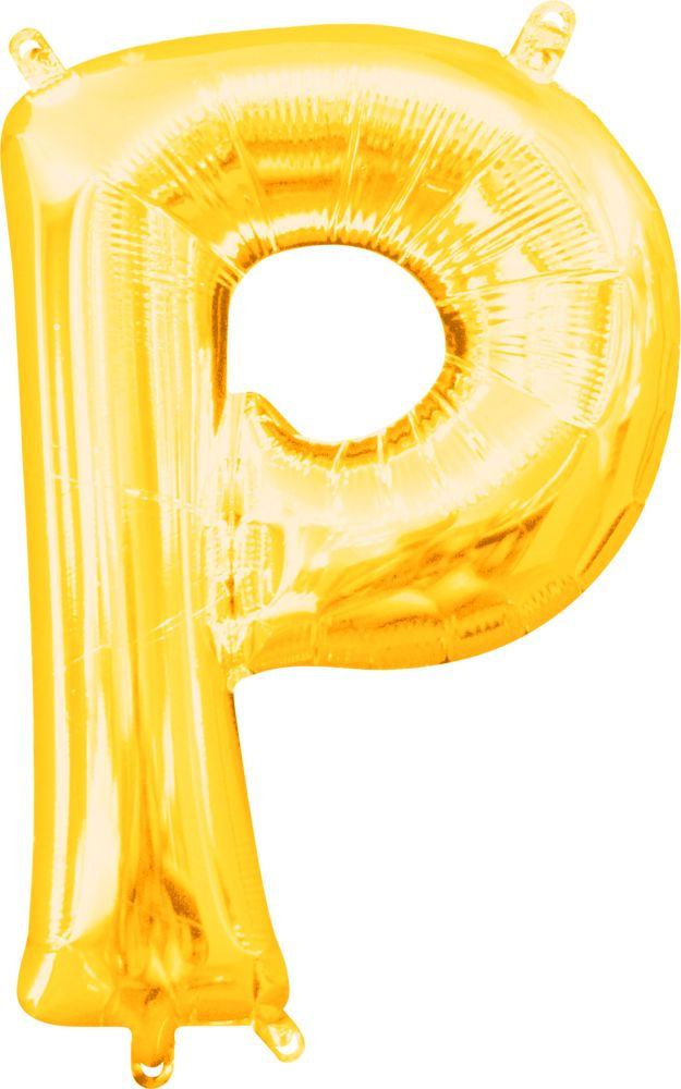 16" Gold Letter P Balloon