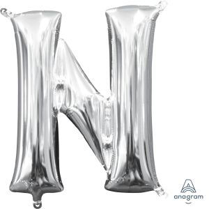16" Silver Letter N Balloon