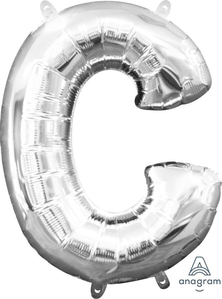 16" Silver Letter C Balloon