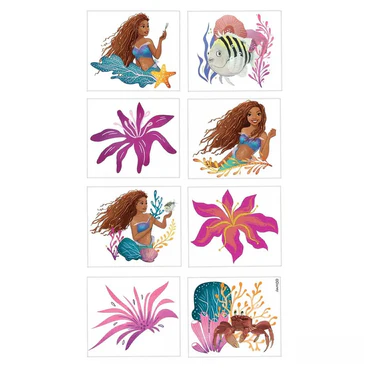 THE LITTLE MERMAID TATTOO FAVORS, 8PC