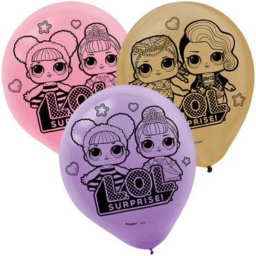 LOL SURPRISE LATEX BALLOON 12in, 6pcs