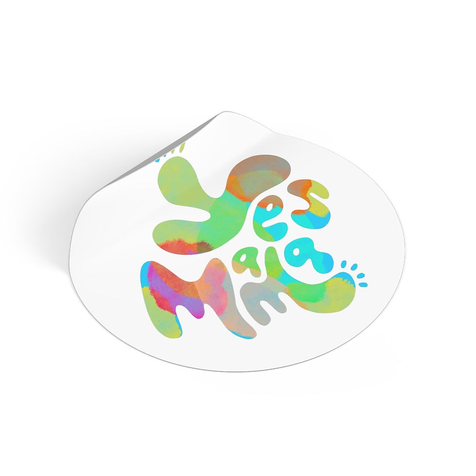 Thumbnail: Yes Mama Rainbow - Round Vinyl Stickers
