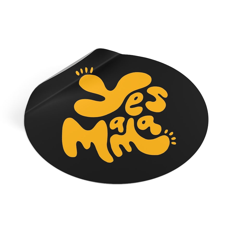 Thumbnail: Yes Mama Orange - Round Vinyl Stickers