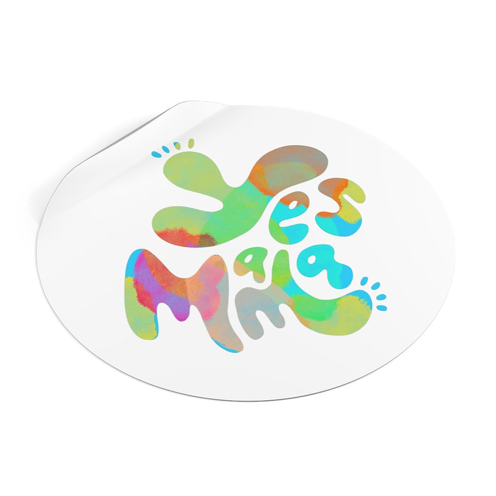 Thumbnail: Yes Mama Rainbow - Round Vinyl Stickers