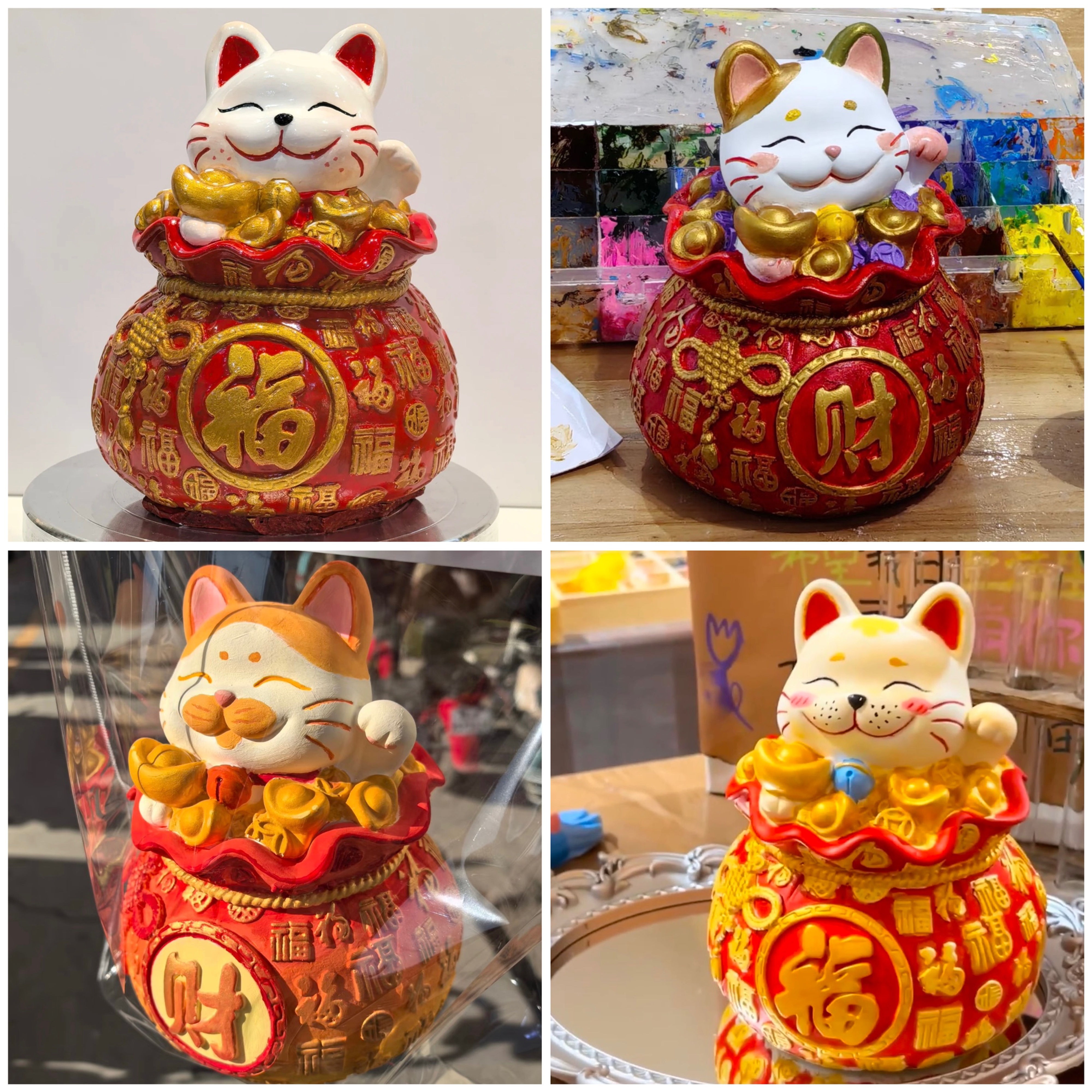 Fortune Cat Clay Mold Painting Kit