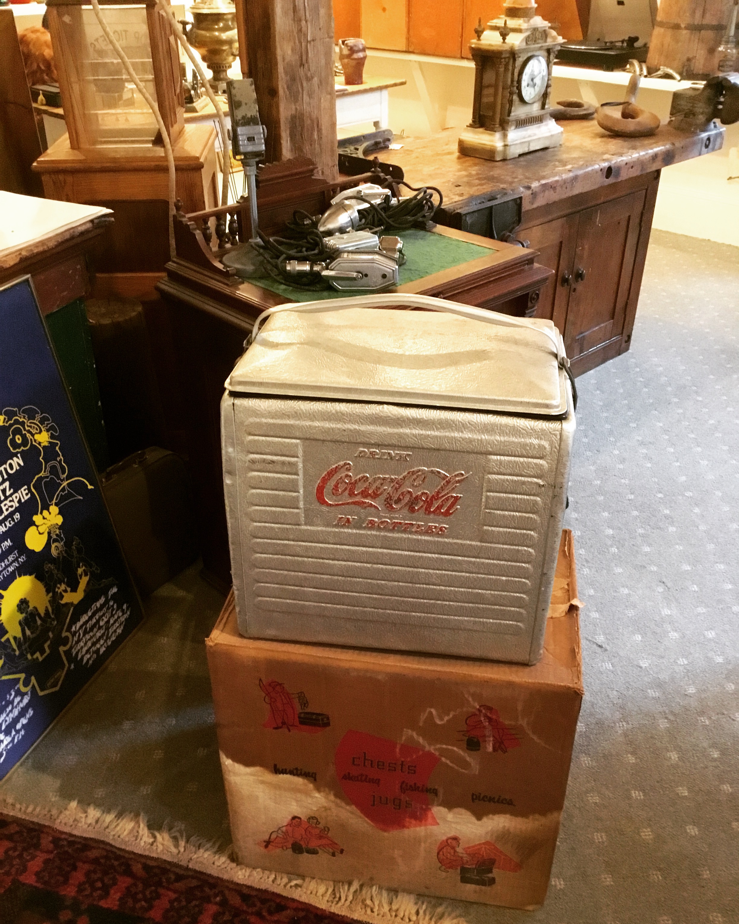 Coca-Cola Cooler and Original Box