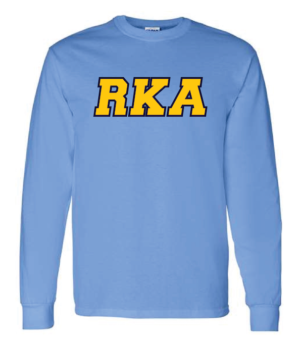 Long Sleeve Tee RKA on Front (Carolina Blue)