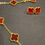 Thumbnail: Golden Red Four Clover Full Set  (10 clover Necklace)