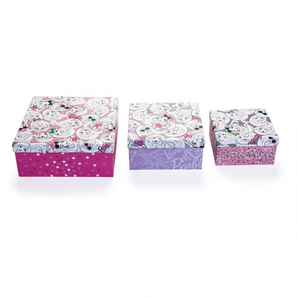 CAIXA BARBIE LOVE ROSA 16x16x8,5cm