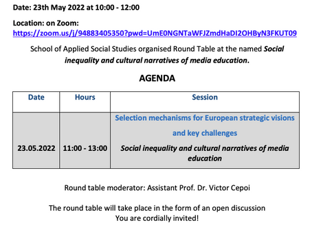 Invitation to the Round Table on 23.5.2022