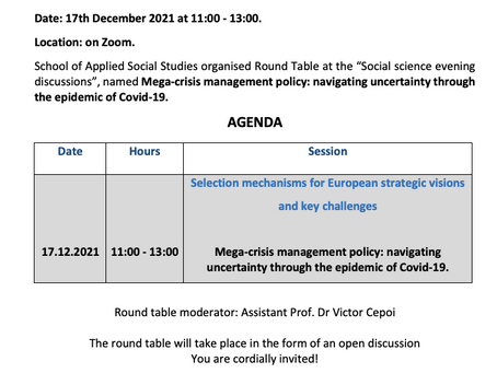 Invitation to the Round Table on 17.12.2021