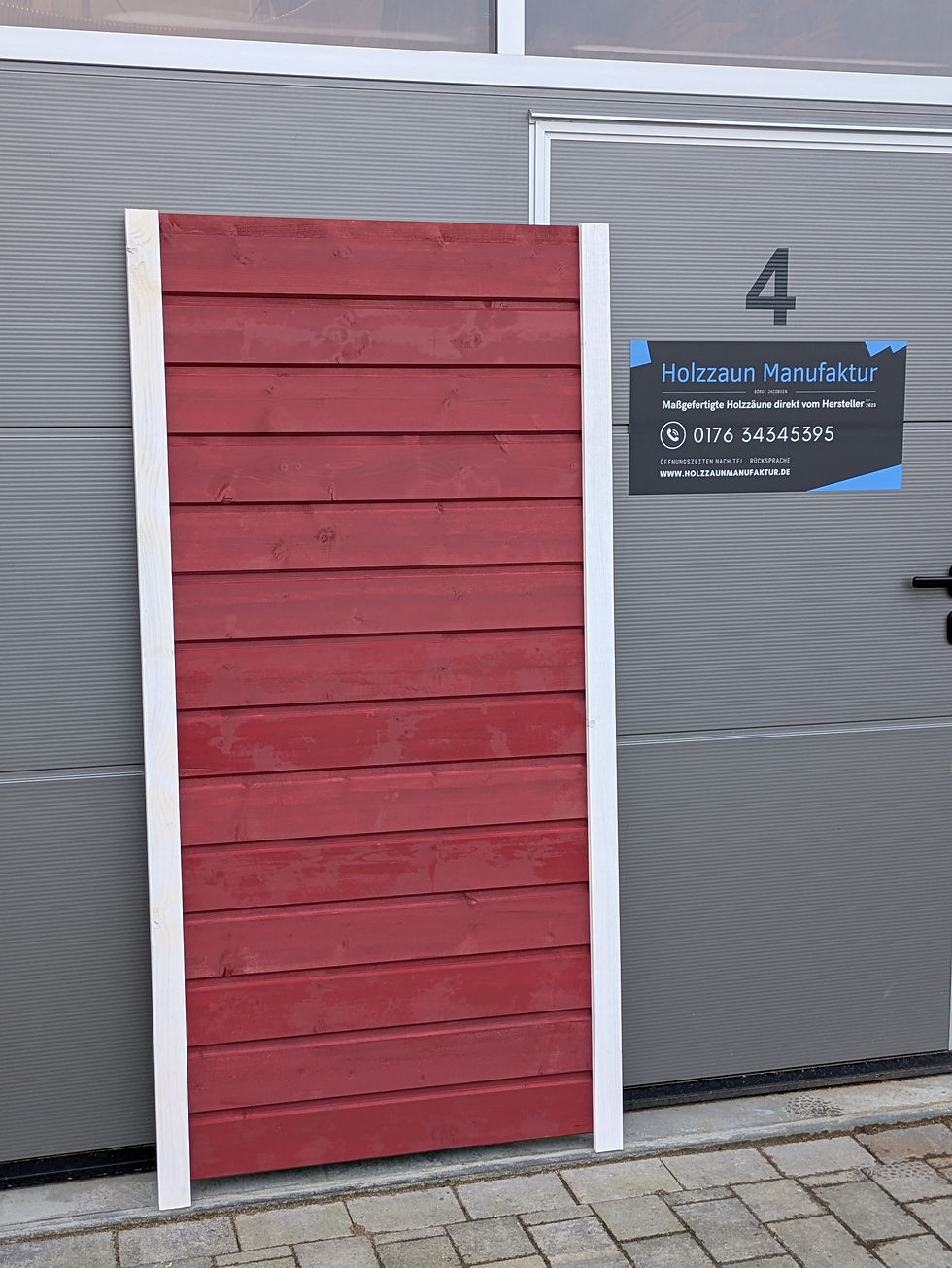 Zaunmodell Blickdicht 100 aus Fichte, rot gestrichen