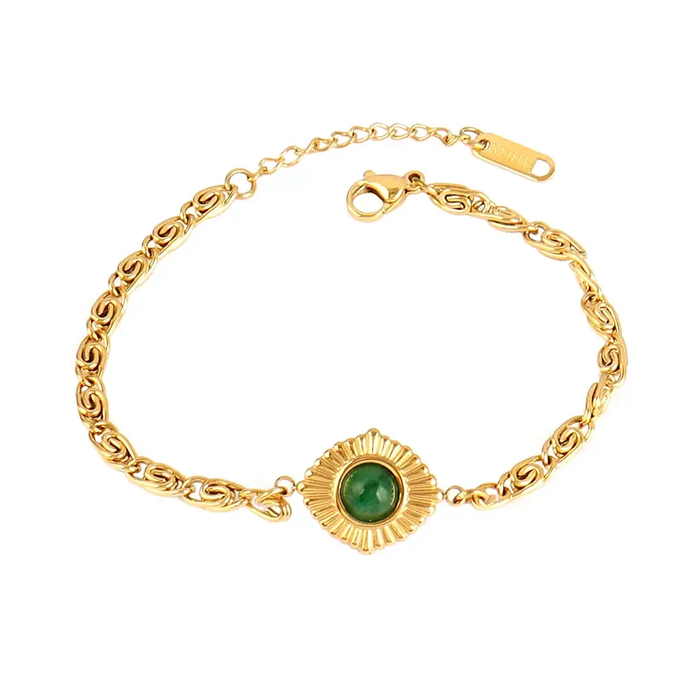 Miniature : Bracelet en Acier inoxydable et pierre naturelle