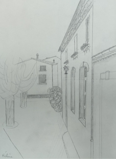 Rando-croquis, Rentrée 2022. Mairie de Veyras. Aquarelle en liberté.