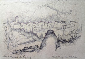 Rando-croquis Daniel Delaunay. Aquarelle en liberté Veyras