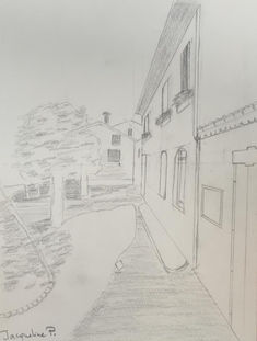 Rando-croquis, Rentrée 2022. Mairie de Veyras. Aquarelle en liberté.