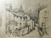 Rando-croquis à Privas. Aquarelle en liberté