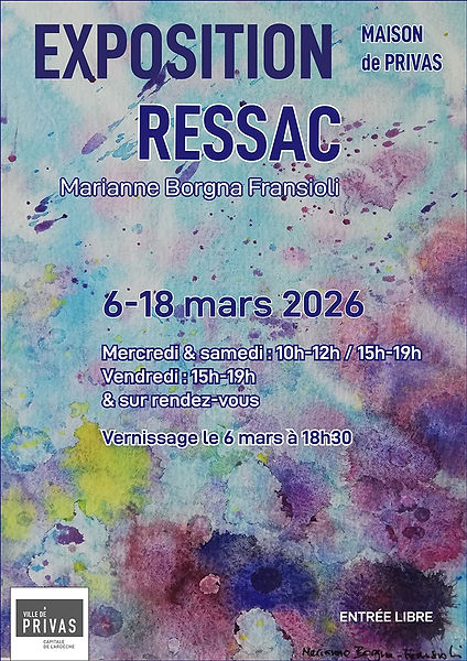 Expo Marianne Borgnia Fransioli. Maison de PRIVAS. 6-18 mars 2026