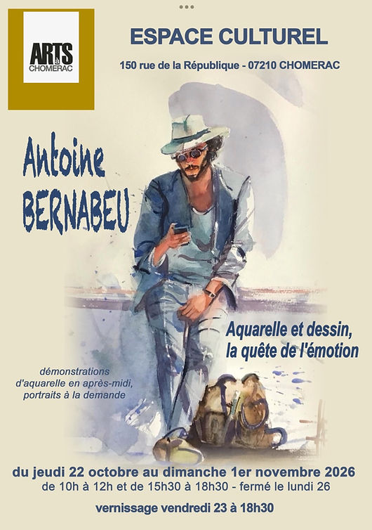 Expo Antoine Bernabeu. Chomérac. du 22 octobre au 1er novembre 2026