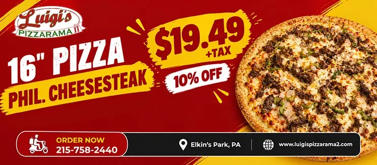 Philly Cheesesteak Pizza Special Elkins Park
