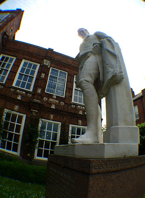 Statue and buildings