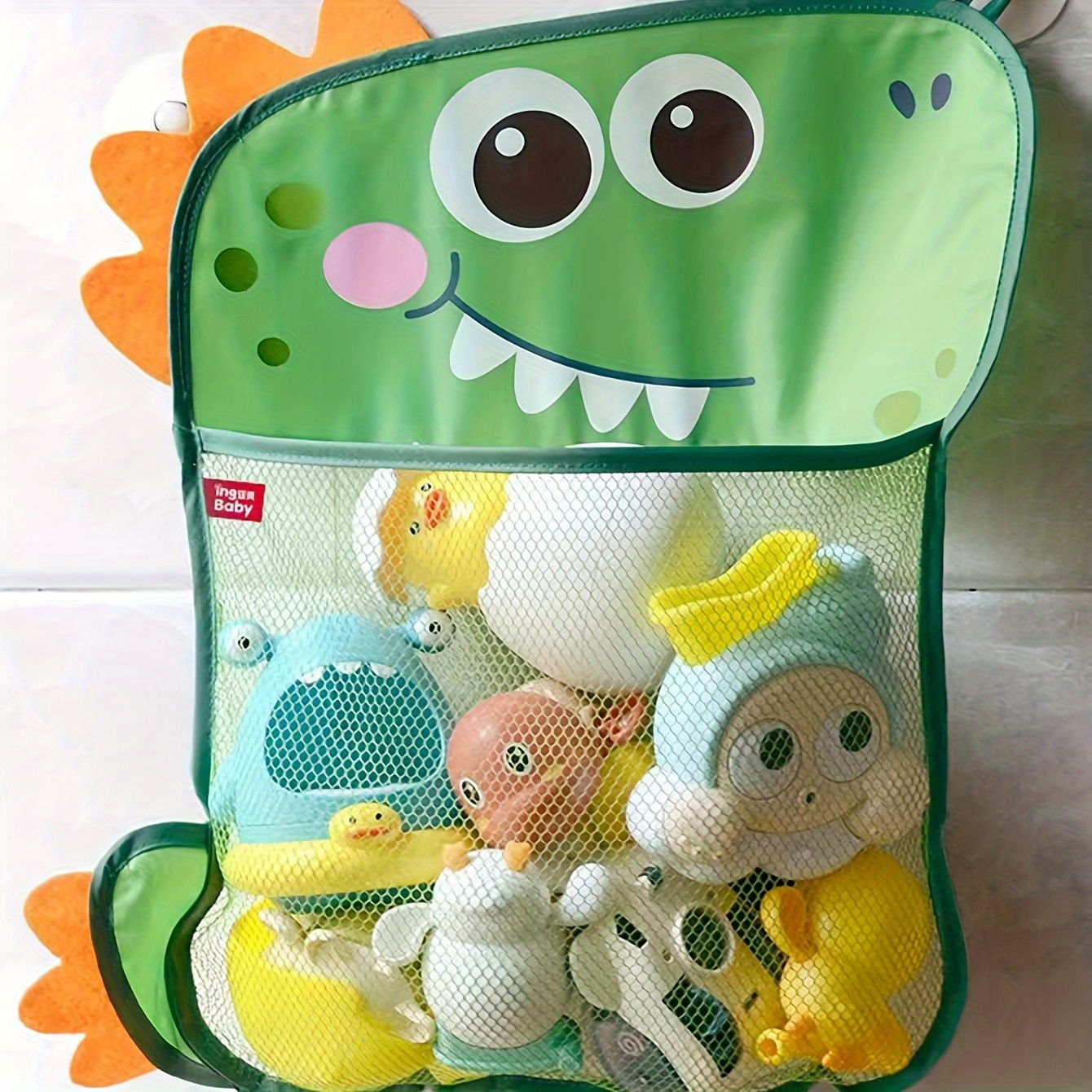 Cartoon Large Capacity Bathroom Storage Bag, Bath Toy Quick Drying Mesh Bag with