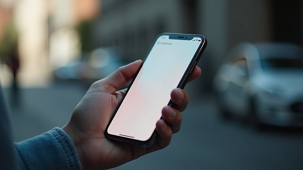 Close-up view of a smartphone displaying the Transition App interface