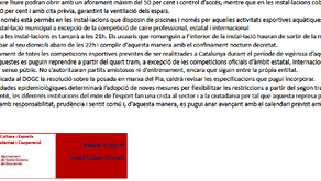 Comunicat de l'Ajuntament de Santa Coloma de Gramenet referent a les noves mesures a l'esport