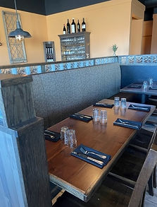 Bistro seating, patio options for summer perfect for happy hour drinks and appetizers