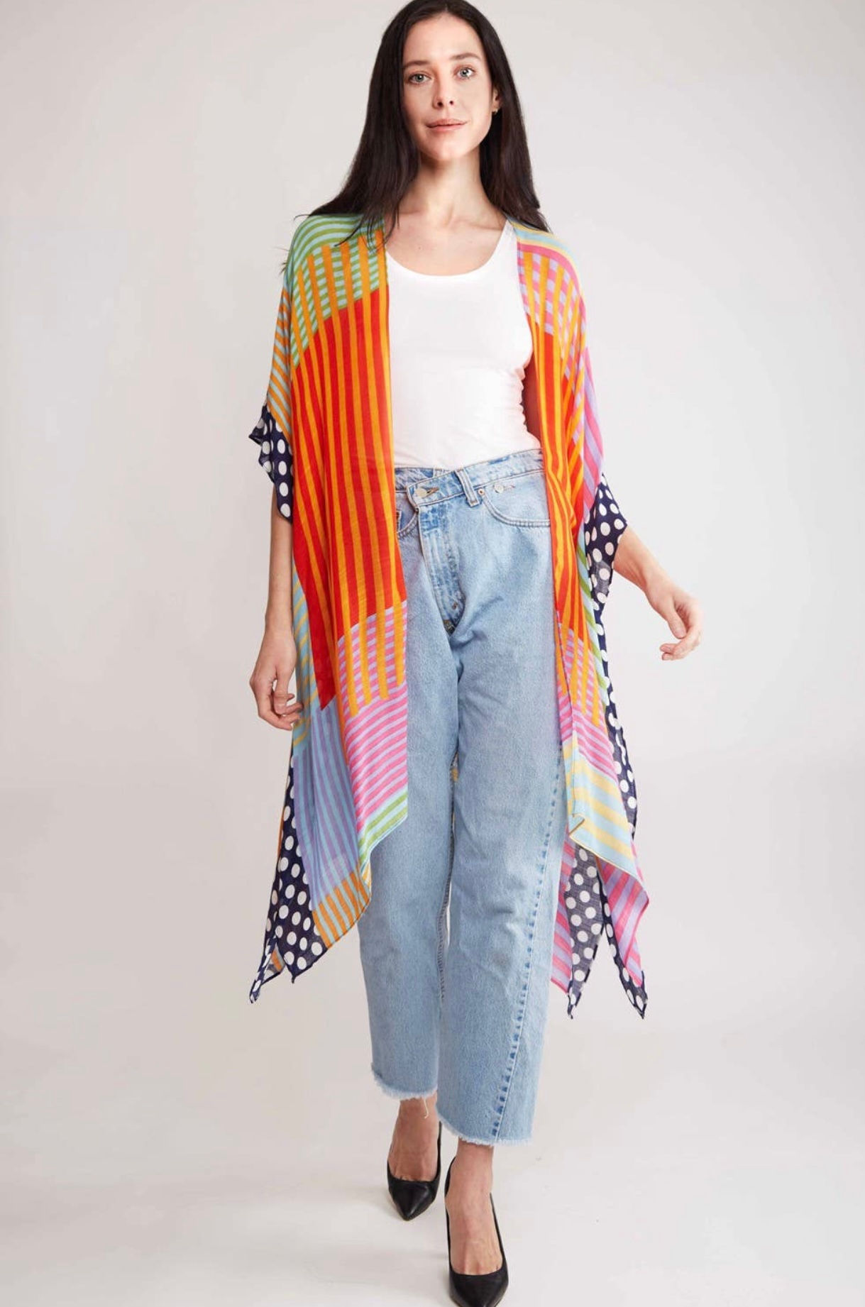 Stripes and Dots Kimono
