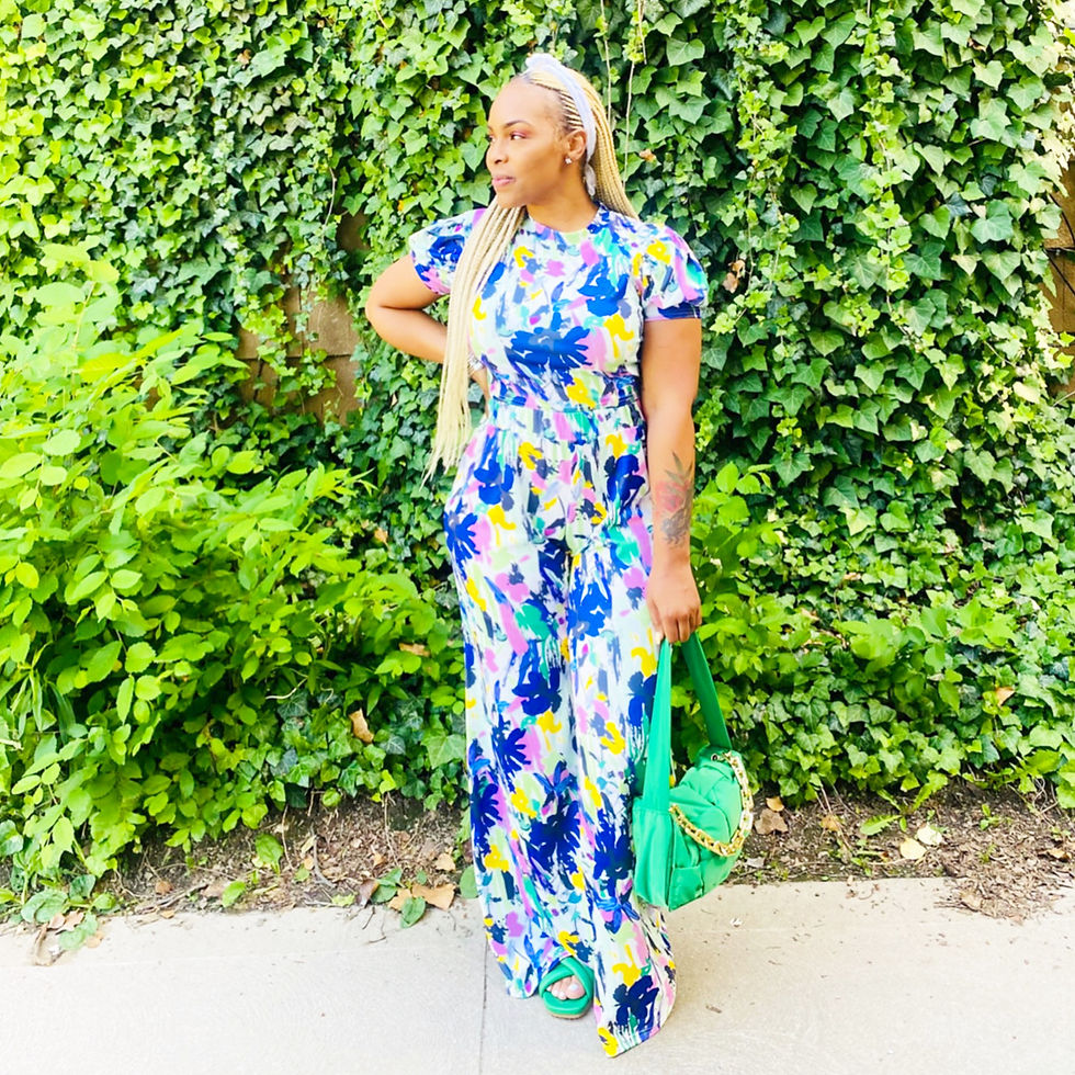 Thumbnail: Green Floral Pant Set