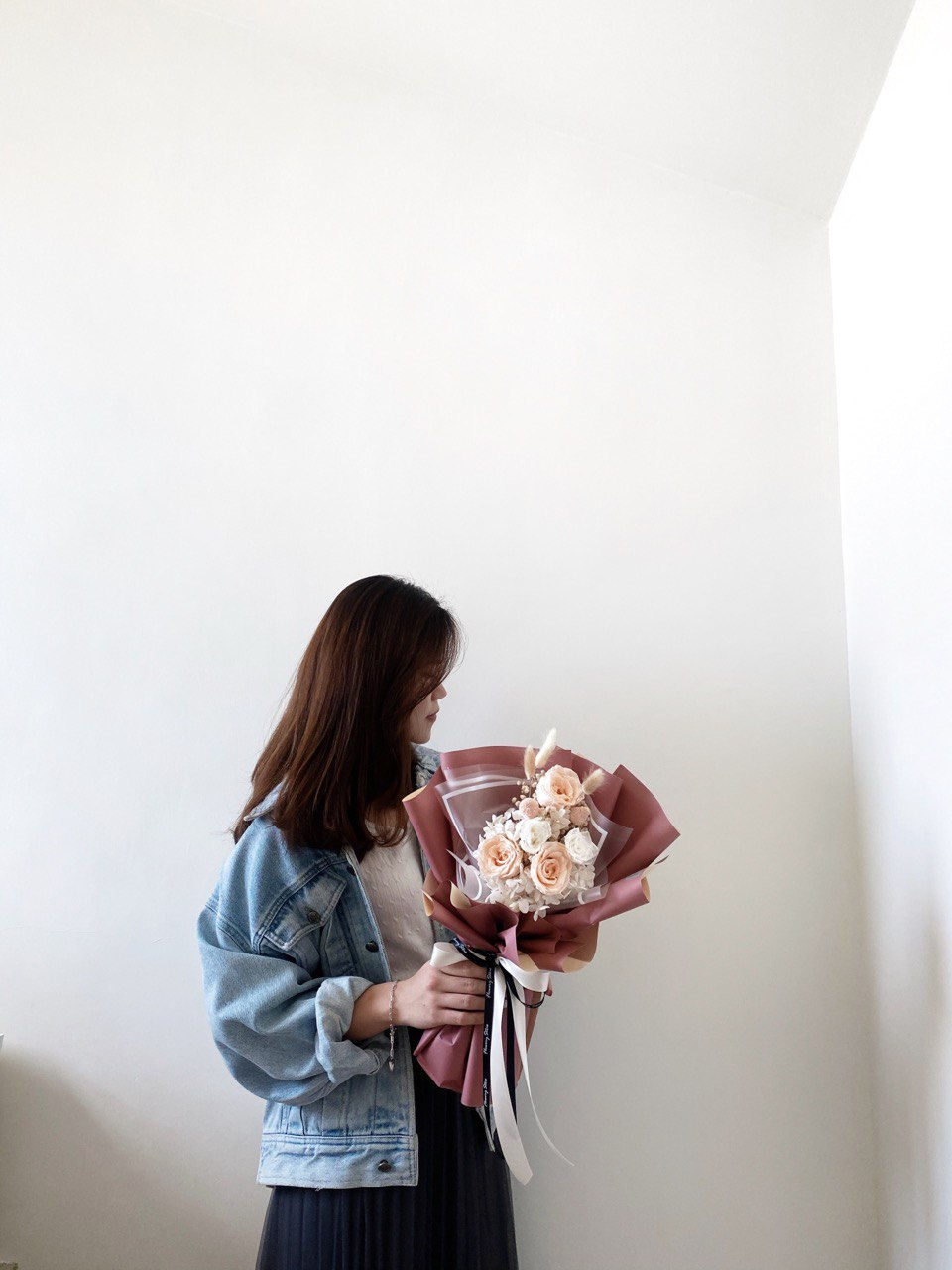 豆沙紅香檳玫瑰花束