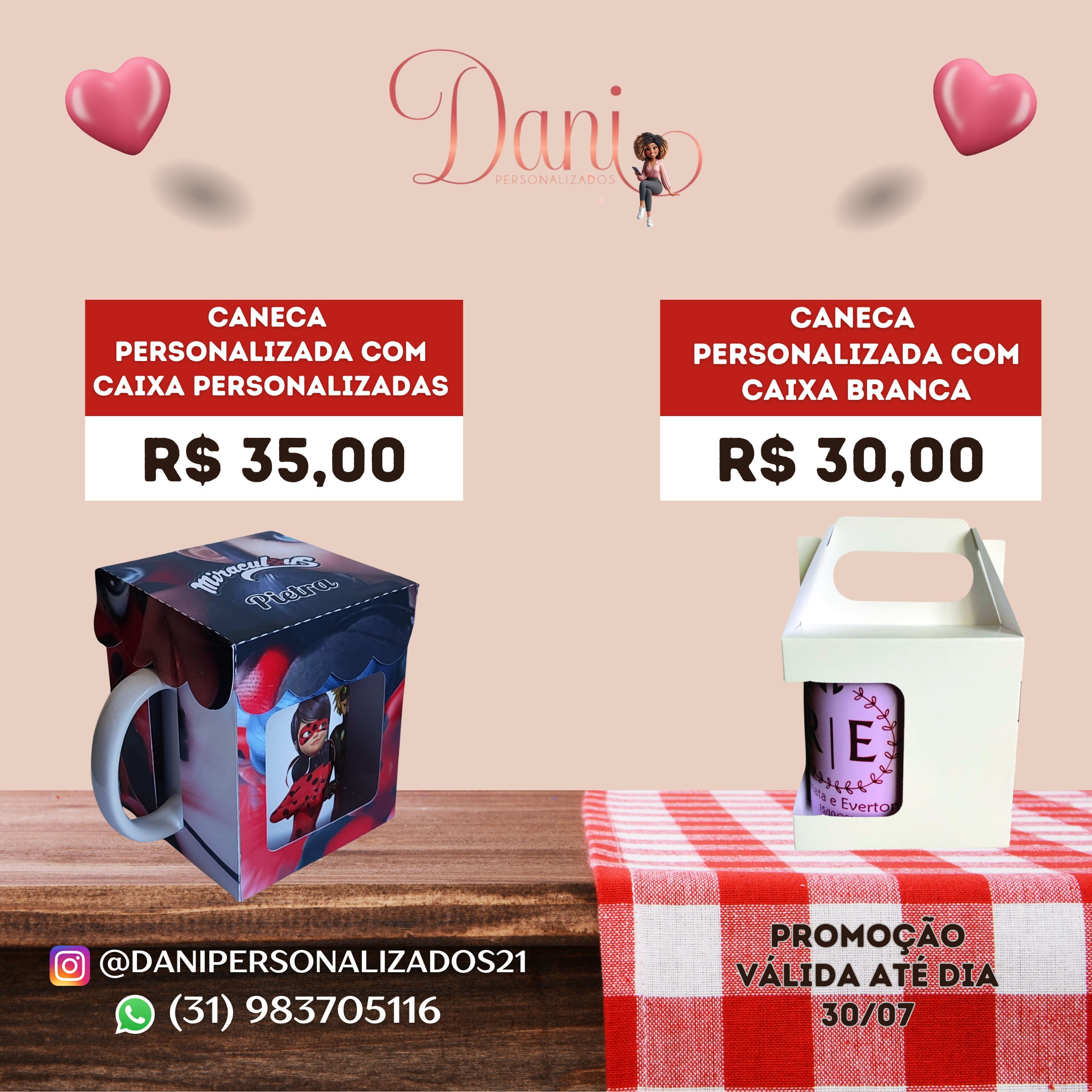 Caneca personalizada com caixa personalizada