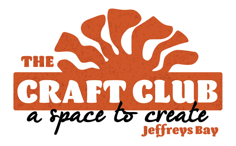 Brand logo for The Craft Club with an orange sunburst and bold white text