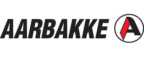 Aarbakke logo med rød og sort A-symbol