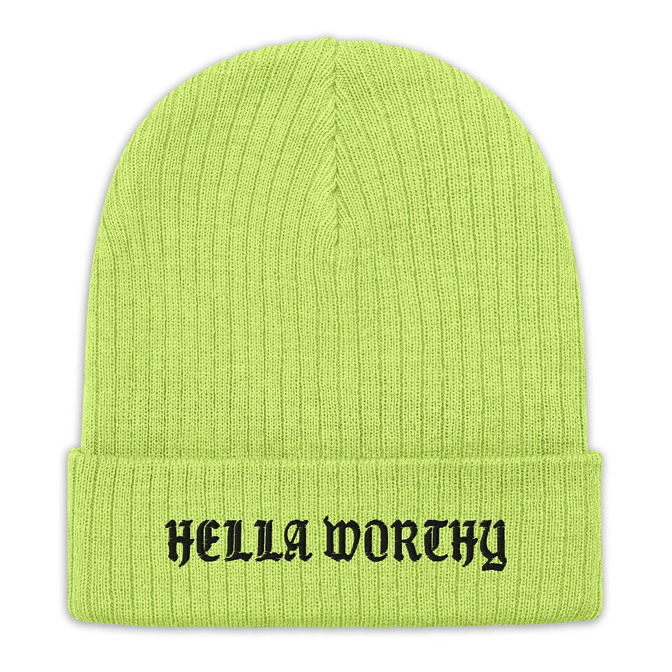 Thumbnail: Hella Worthy Ribbed knit beanie