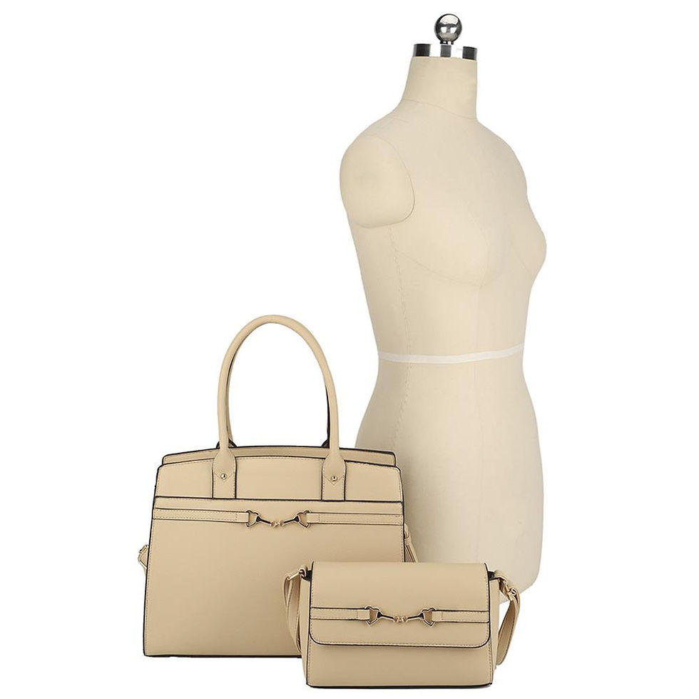 Thumbnail: 2in1 Matching Design Handle Satchel With Crossbody Bag