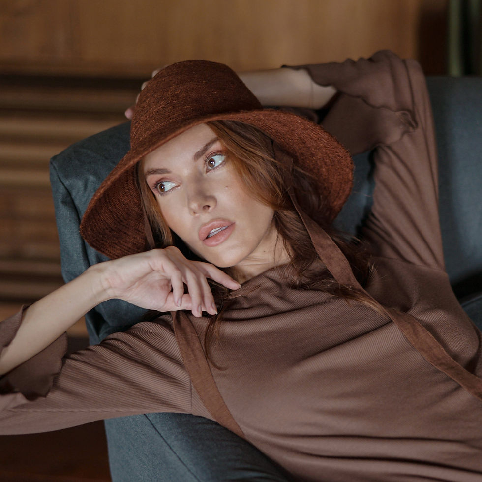 Thumbnail: MEG Jute Straw Hat In Burnt Sienna
