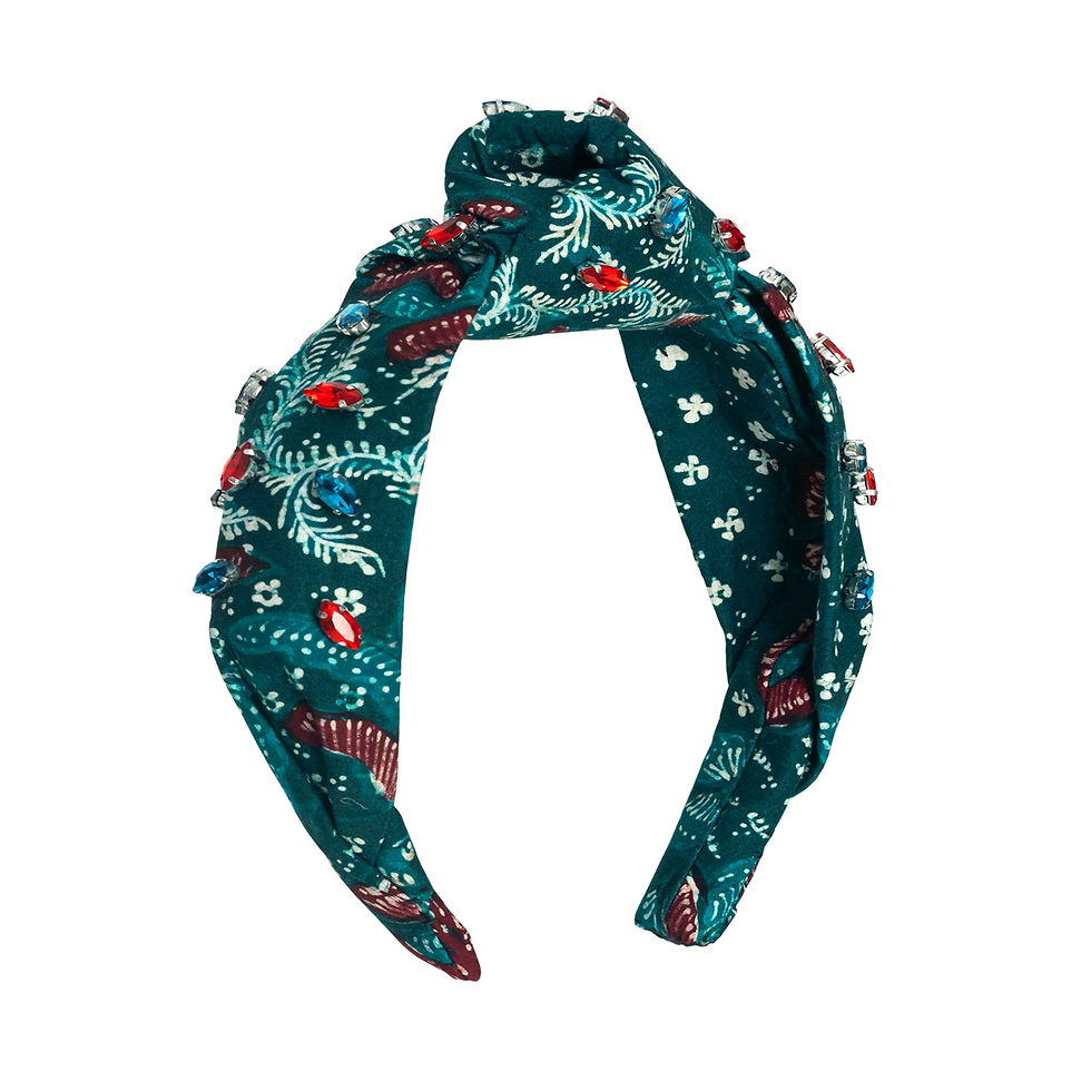 Thumbnail: MERAK Peacock Batik Crystals Headband
