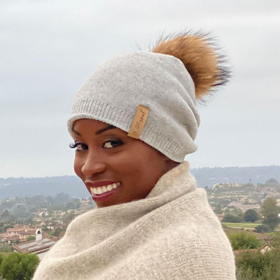 Thumbnail: SUPER SOFT SLOUCH HAT WITH REAL FUR POM | ASH