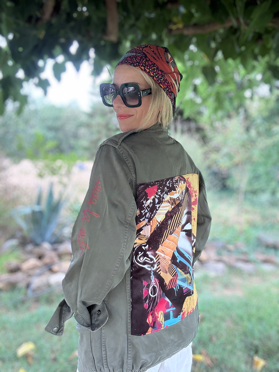 Veste militaire customisée  coupon FEMME AFRICAINE, Ldkorshop