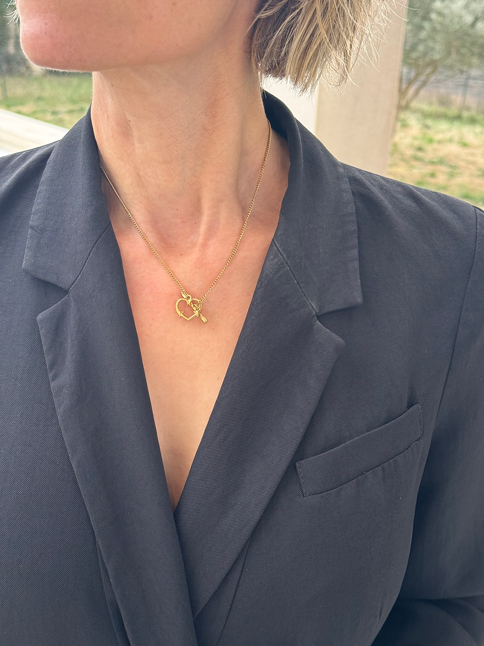 Collier acier inoxydable coeur,LDkorshop