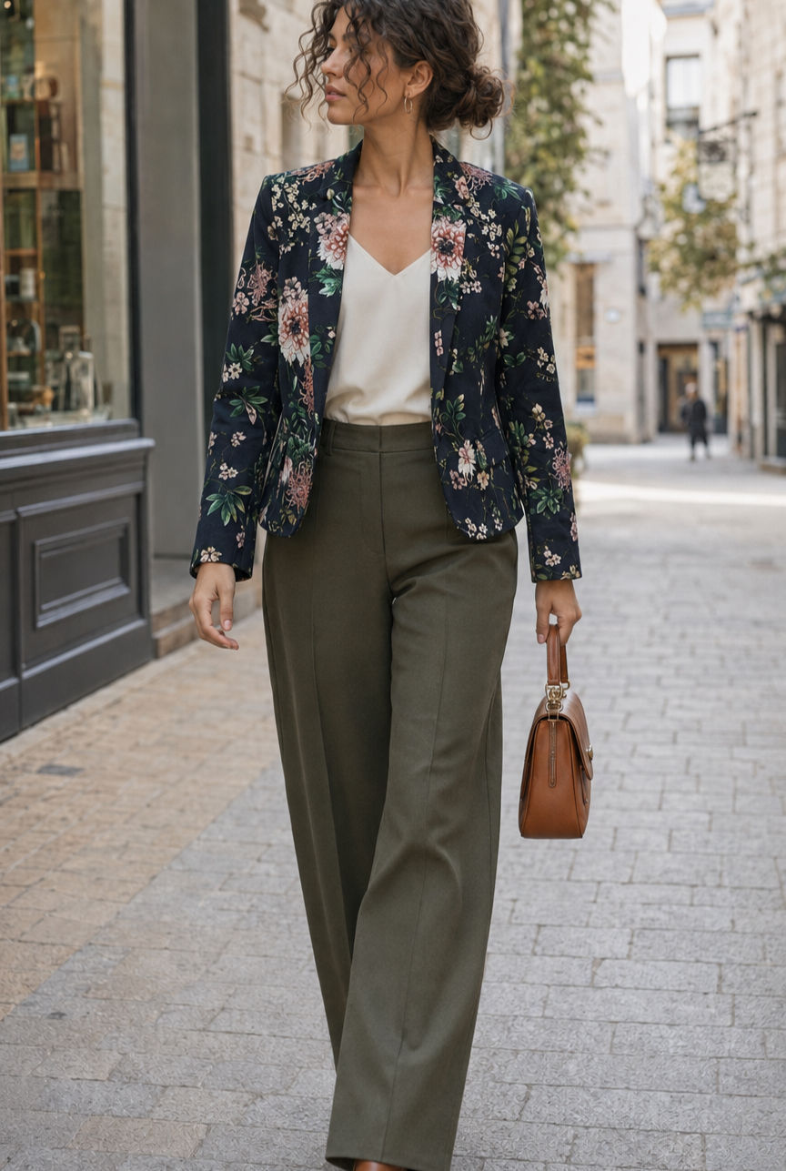 Veste seconde main personnalisée femme de face motif renard