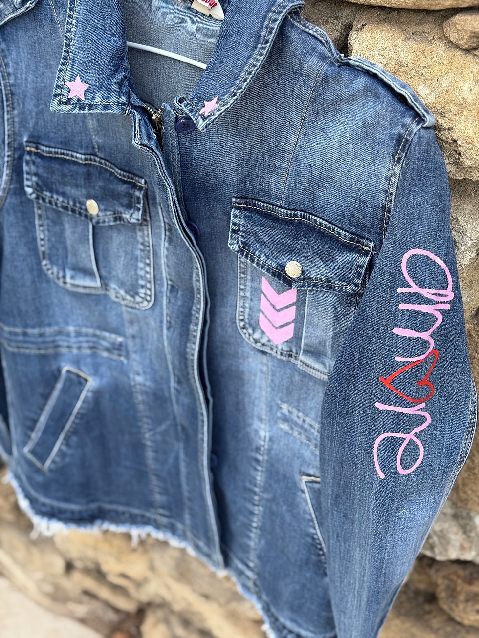 Miniature : veste jean customisée, personnalisable, LDkorshop