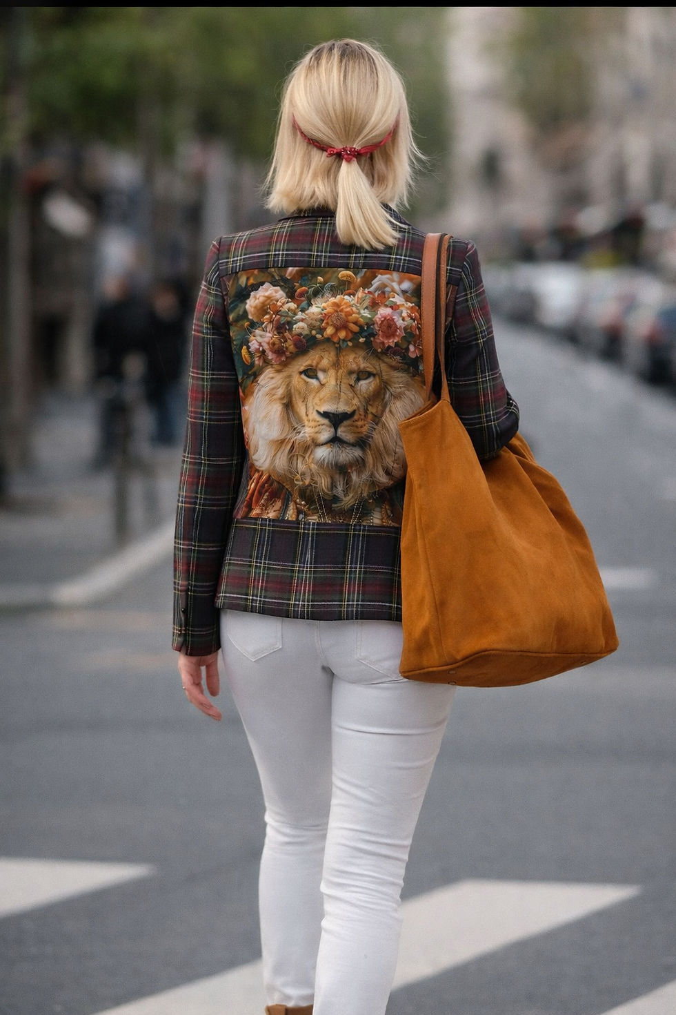 Veste seconde main customisée avec Lionne – création LDKORSHOP