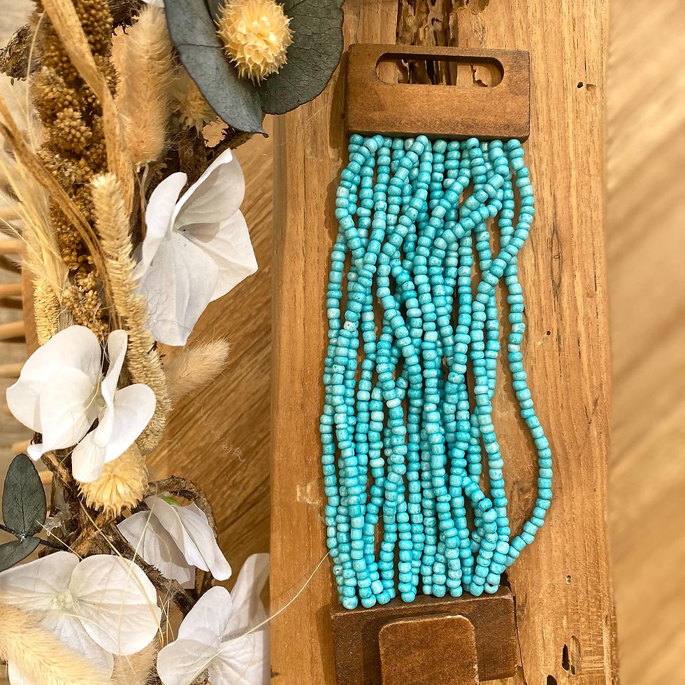 Miniature : bracelet multi-rangs avec perles de rocailles et fermoir bois,LDkorshop
